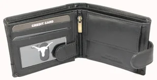 Portfel Męski Skórzany ANDREAS Skóra Licowa Mały Poziomy Z Zapięciem CZARNY RFID HK5130B ML 11,5 x 9 x 3 [cm] - Portfele - miniaturka - grafika 5
