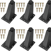 Zawiasy, okucia i inne akcesoria - 6 nóg do stołu meblowego, nogi narożne do stołu, odpowiednie do szafek, sof i innych mebli, wysokość 9,2 cm x szerokość 7,2 cm - miniaturka - grafika 1