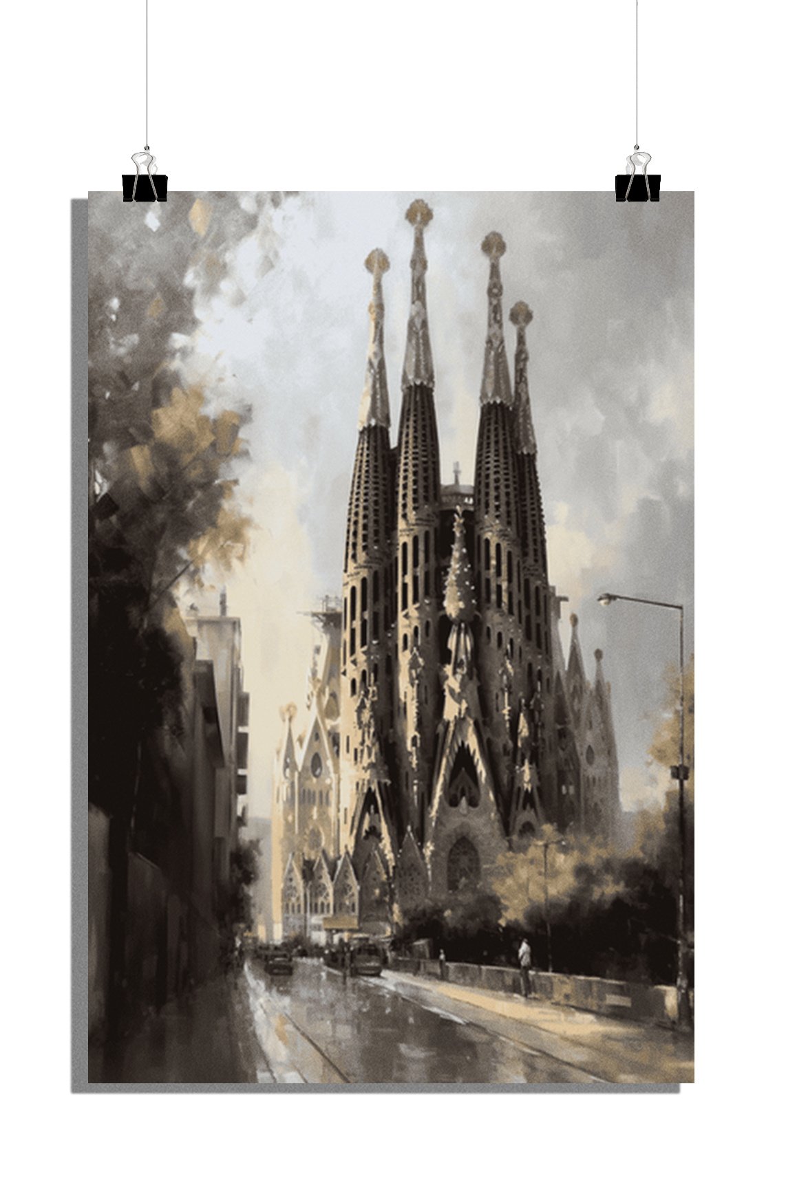 Plakat La Sagrada Familia - Plakat Barcelona - Plakat architektura - 61x91cm - Idealny do oprawienia w ramkę