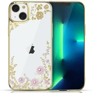 Etui i futerały do telefonów - Kingxbar Moon Series luksusowe etui z Kryształami Swarovskiego na iPhone 13 różowo-złoty - miniaturka - grafika 1