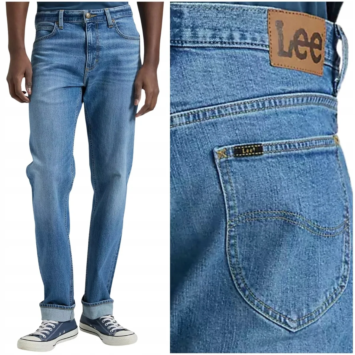 Lee West regular straight Blue Force proste spodnie jeansowe W36 L34