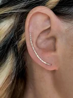 Kolczyki - Kolczyk- nausznica Młotkowana jasna ze srebra na prawe ucho - miniaturka - grafika 1