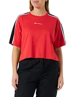 Koszulki i topy damskie - Champion Damska koszulka Legacy Heritage Block Croptop Boxy S/S, czerwona szkarłatna, XS - miniaturka - grafika 1