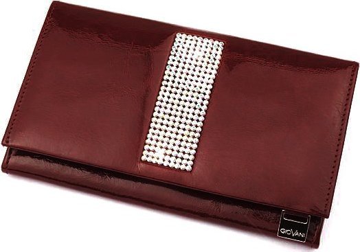 Swarovski Skórzany portfel z kamieniami swarovskiego CV 150 czerwony CV 150