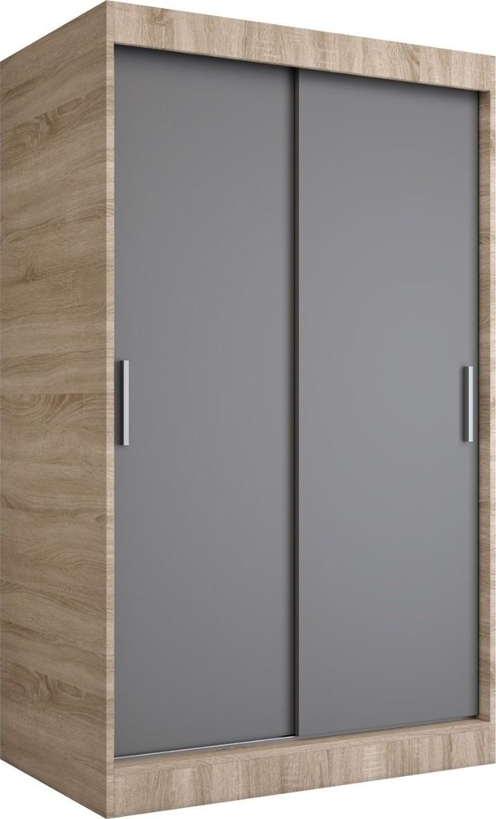 MKPOL Szafa przesuwna MODUO COMFORT 120 dąb sonoma/antracyt gładka