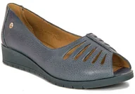 Półbuty damskie - Maciejka Półbuty damskie skórzane ażurowe granatowe-36 - miniaturka - grafika 1