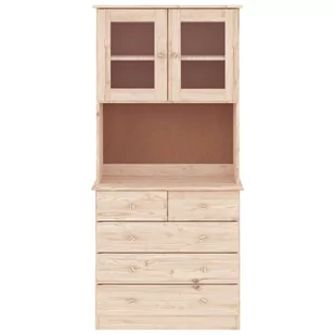 Kredens ALTA, 77x35x165 cm, lite drewno sosnowe Lumarko! - Kredensy - miniaturka - grafika 4