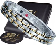 Bransolety męskie - Srebrna Zdrowotna Bransoleta Bransoletka Męska Magnetyczna Mocna Oryginał - miniaturka - grafika 1