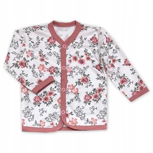 KAFTAN kaftanik 56 KOSZULKA bluzka rozpinana dla noworodka w RÓŻE - Kaftaniki dla niemowląt - miniaturka - grafika 1