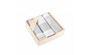 Ściereczki, gąbki, czyściki - Komplet ścierek kuchennych Pascha rudy biały 9113/2 w drewnianym pudełku Zwoltex - miniaturka - grafika 1