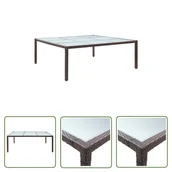 Stoły ogrodowe - The Living Store Stół ogrodowy - brązowy - 200x200x74 cm - polirattanowy - Stół Ogrodowy - miniaturka - grafika 1