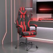 Fotele gamingowe - Vidaxl obrotowy fotel gamingowy z podnóżkiem, czarno-czerwony - miniaturka - grafika 1
