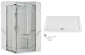 Kabiny prysznicowe - Kabina Prysznicowa Punto Chorm + Brodzik 80X100 - miniaturka - grafika 1