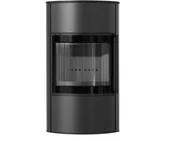 Piece wolnostojące - Kratki Piec stalowy BJORN/W Ø 150 8 kW czarne wyłożenie z domykaniem - miniaturka - grafika 1