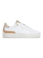 Trampki damskie - Pepe Jeans FOOTWEAR Skórzane sneakersy "Camden" w kolorze złoto-białym - miniaturka - grafika 1