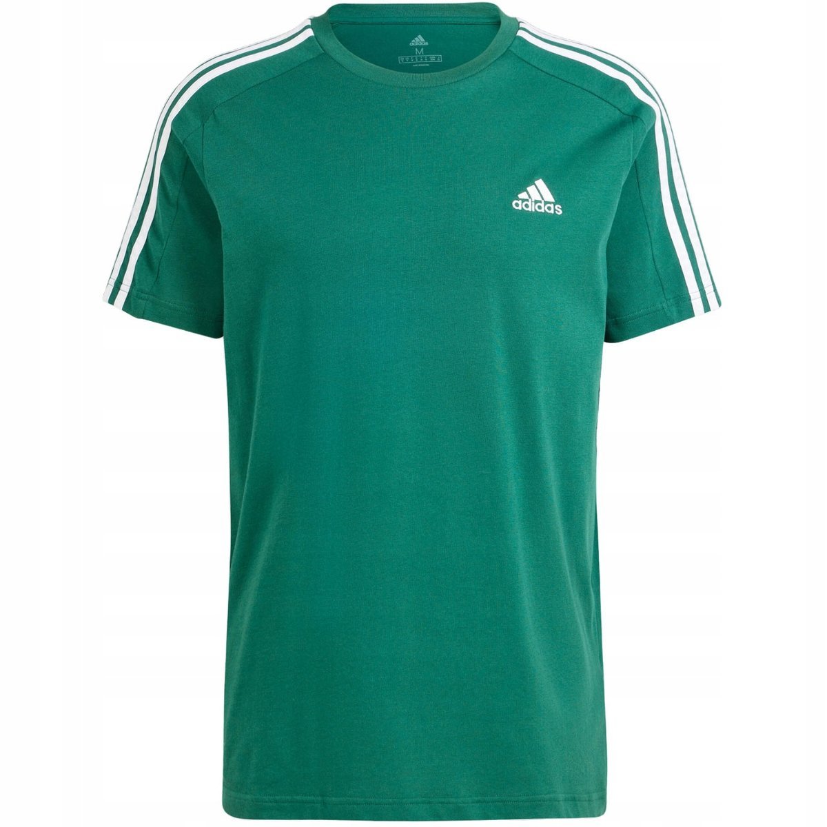 Koszulka męska adidas Essentials Single Jersey 3-Stripes zielona IS1333 M