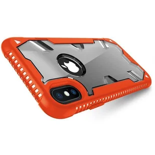Zizo Proton Case Pancerne etui iPhone X ze szkłem 9H na ekran (Orange/Trans Clear) - Etui i futerały do telefonów - miniaturka - grafika 5