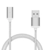 Kable USB - Kabel Nylon Magnetyczny Srebrny - miniaturka - grafika 1