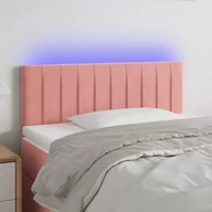 Inne meble do sypialni - Zagłówek do łóżka z LED, różowy, 80x5x78/88 cm, aksamit Lumarko - miniaturka - grafika 1