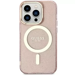 Guess GUHMP14XHCMCGP do Apple iPhone 14 Pro Max 6,7" różowy/pink hardcase Glitter Gold MagSafe - Etui i futerały do telefonów - miniaturka - grafika 3