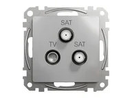 Gniazdka elektryczne - Sedna Design&Elements Gniazdo R/SAT/SAT końcowe 4dB , srebrne aluminum - miniaturka - grafika 1