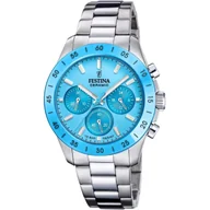 Zegarki męskie - Festina Ceramic 20693/3 zegarek unisex na bransolecie z błękitną tarczą - miniaturka - grafika 1