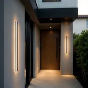 Lampy ogrodowe - Zewnętrzny kinkiet elewacyjny LED 120cm 22W 4000K czarny IP54 1323 - Decorativi - miniaturka - grafika 1