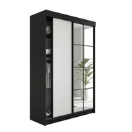 Szafy - SZAFA PRZESUWNA FARO - 138x205x59 - Czarny i Biały - miniaturka - grafika 1