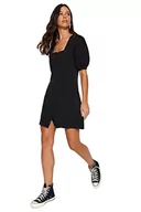 Sukienki - Trendyol Damska dopasowana sukienka dżinsowa, czarna, 36, Czarny, 34 - miniaturka - grafika 1