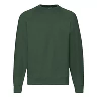 Bluzy męskie - Bluza męska Raglan Sweat Fruit of the Loom - Butelkowy zielony XXL - miniaturka - grafika 1