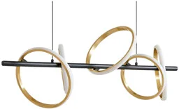 Lucande - Madu LED Lampa Wisząca L92,5 Czarny/Złoty/Biały Lucande - Lampy sufitowe - miniaturka - grafika 1