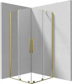 Kabiny prysznicowe - Kabina prysznicowa Deante Prizma 90x90 kwadratowa złoty połysk transparentne uniwersalna KPNZP09P09 - miniaturka - grafika 1