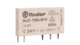 Finder Przekaźnik 1CO 6A 24V DC, Styk AgSnO2 34.51.7.024.4010 - Sterowniki i przekaźniki - miniaturka - grafika 1