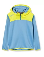 Bluzy męskie - Kempa Emotion 2.0 Quarter Zip Hoodie męska bluza z kapturem niebieski Dove Blau/Limonengelb X-L - miniaturka - grafika 1