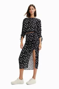Desigual spódnica kolor czarny midi prosta - Spódnice - miniaturka - grafika 1