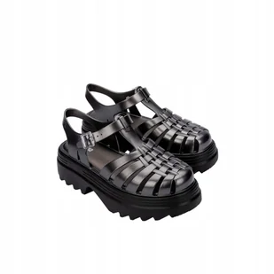 Melissa Possession Platform II Ad Black Silver Sandały Damskie Czarne 37 - Sandały damskie - miniaturka - grafika 1