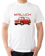 Koszulki męskie - T-SHIRT MĘSKI MOTORYZACYJNA FIAT 126P MALUCH KOSZULKA BIAŁA R-XS A534 - miniaturka - grafika 1