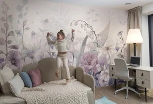 Bloom Purple Tapeta Ogród Wielkich Kwiatów Do Pokoju dziecięcego - Tapety - miniaturka - grafika 1