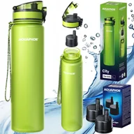 Butelki filtrujące - Butelka + 3x wkład do wody Aquaphor City 1l Maxi zielona bidon filtrujący - miniaturka - grafika 1