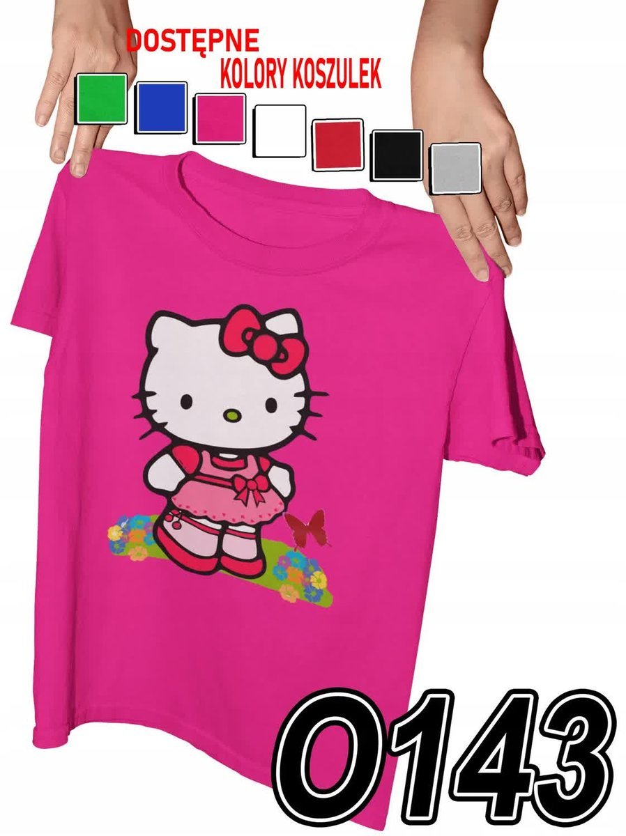 Koszulka Dziecięca Z Nadrukiem Hello Kitty Słodki Kociak - L 146-152