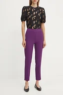 Spodnie damskie - Silvian Heach spodnie LACASI damskie kolor fioletowy fason cygaretki high waist GPA24147PA - miniaturka - grafika 1