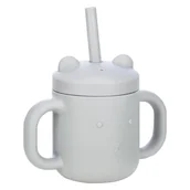 Kubki dla dzieci - FREEON KUBEK SILIKONOWY Z UCHWYTAMI SZARY 6M+ - miniaturka - grafika 1