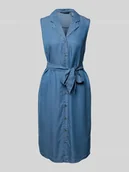 Sukienki - Sukienka jeansowa taliowana z wiązanym paskiem model ‘BREE’ - miniaturka - grafika 1
