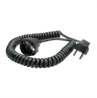 BACHMANN przedłużacz spiralny styku uziemiającego 230V/16A, czarny, 4 m