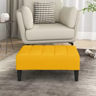 shumee shumee Podnóżek żółty 78x56x32 cm tapicerowany aksamitem - Pufy i podnóżki - miniaturka - grafika 1