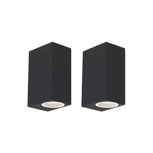 QAZQA Zestaw 2 nowoczesnych kinkietów czarny 2-punktowy IP44 - Baleno - Lampy ogrodowe QAZQA Zestaw 2 nowoczesnych kinkietów czarny 2-punktowy IP44 - Baleno - Lampy ogrodowe - miniaturka - grafika 1