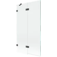 Parawany nawannowe - Mexen Lunar parawan nawannowy 2-skrzydłowy lewy 100 x 150 cm, transparent, gun gray szczotkowany - 897-100-100-66-00-L - miniaturka - grafika 1