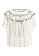 Koszulki i topy damskie - NALLY Damska koszulka z koronką kwiatową 21323227-NA02, biała, L, biały, L - miniaturka - grafika 1