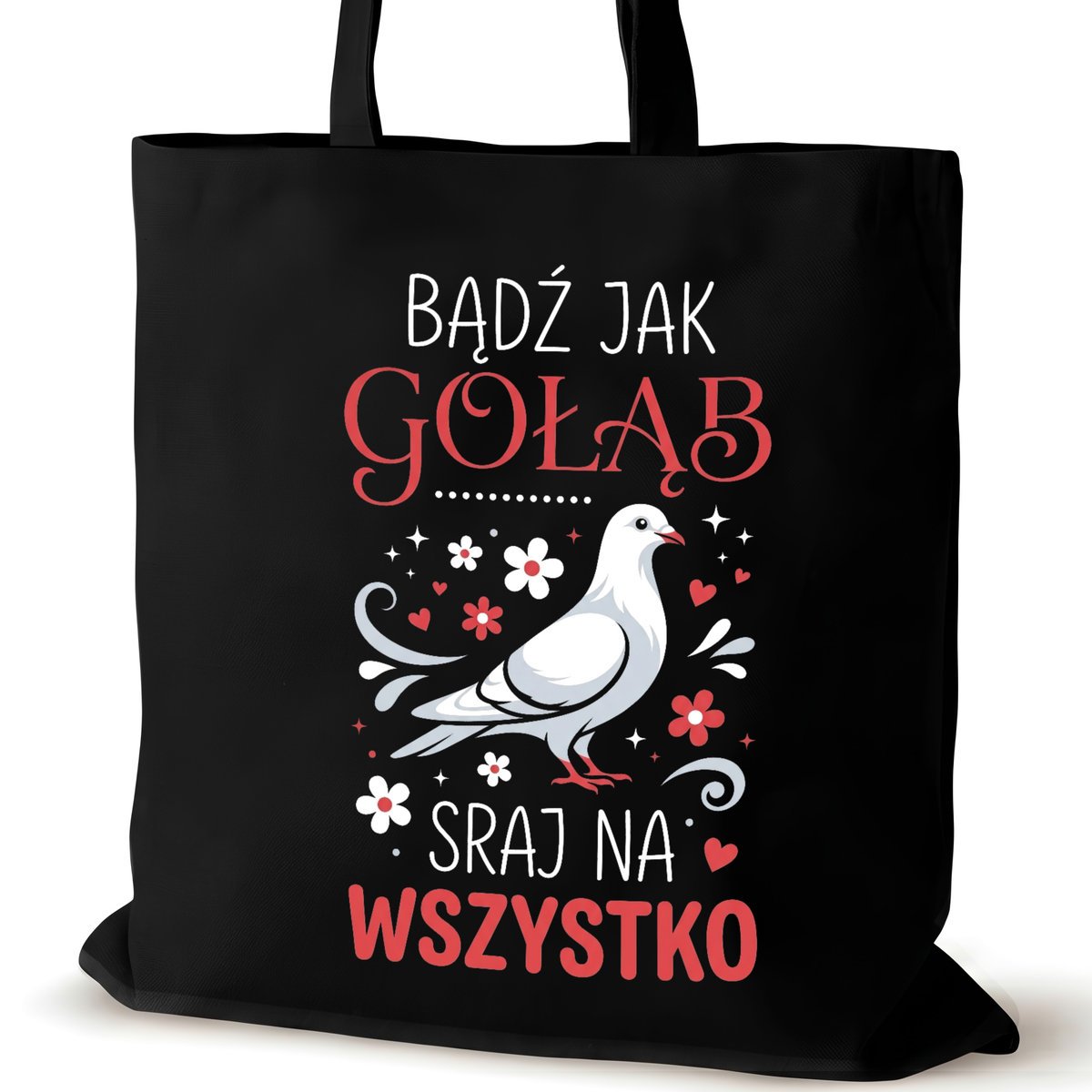 Torba bawełniana czarna dla VIRAL na ramię nadrukiem prezent zakupowa