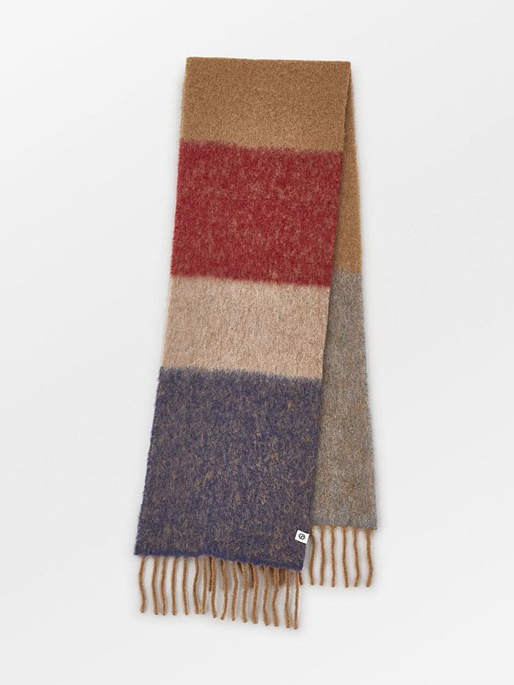 Becksöndergaard Szal w kolorze karmelowo-bordowo-granatowym - 200 x 35 cm